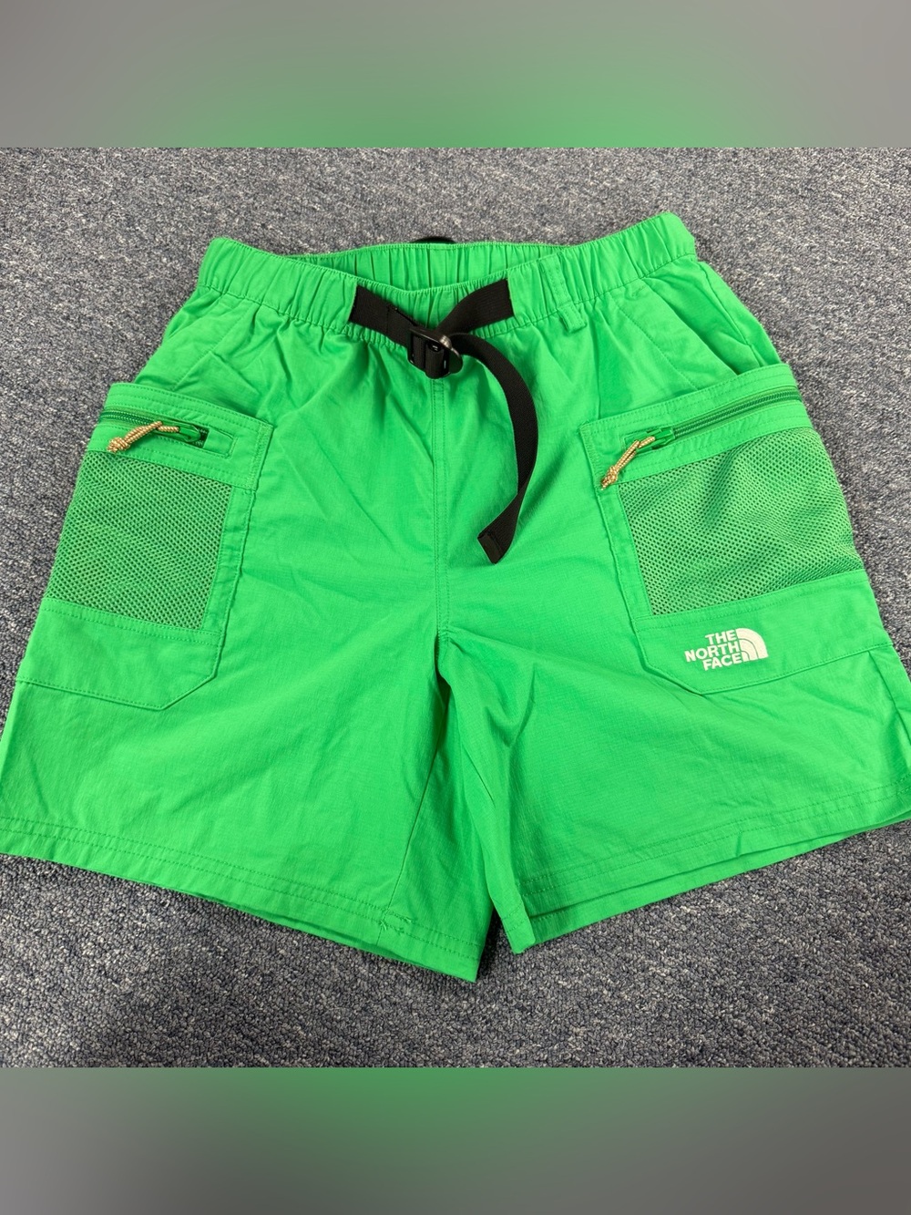 The North Face Men's Class V Pathfinder Belted Shorts in a bright green color